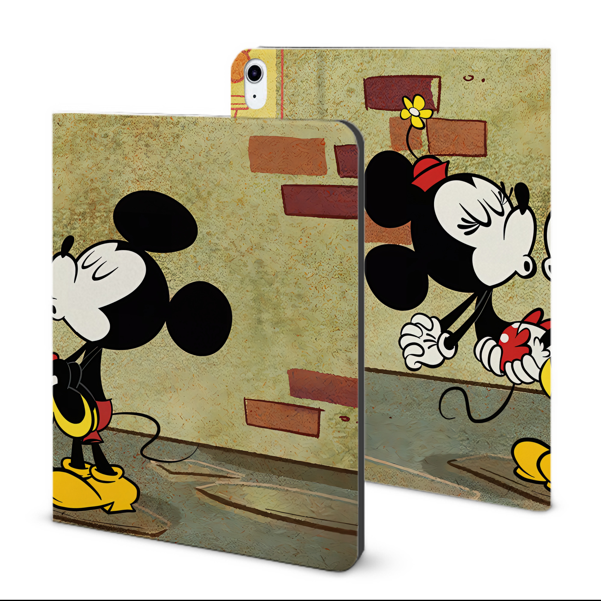 （画像用） ミッキーマウス Mickey Mouse IPad ケース ブック型 PUレザー TPU 耐衝撃 軽量 薄型 ペン収納なし 全面保護 IPad 各モデル対応